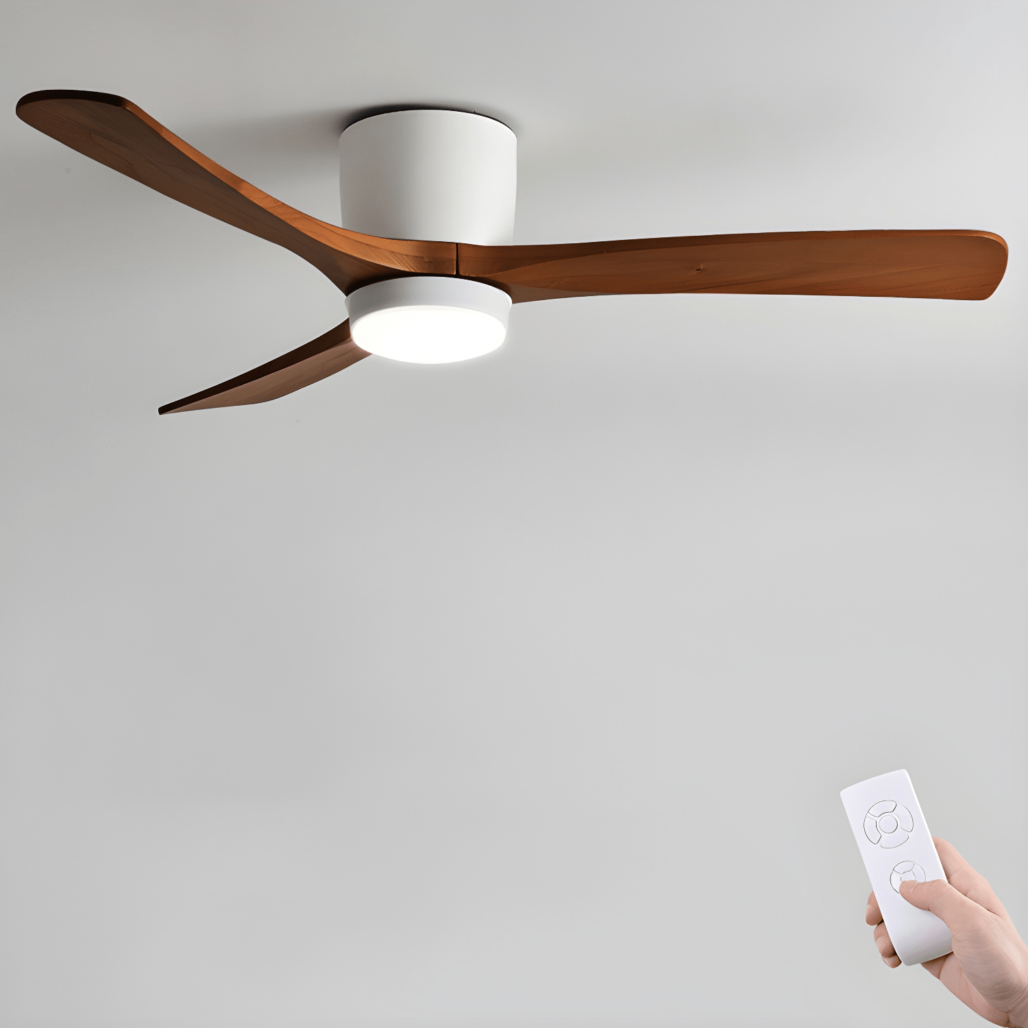Ventilador De Techo Moderno De Madera - LED Integrado