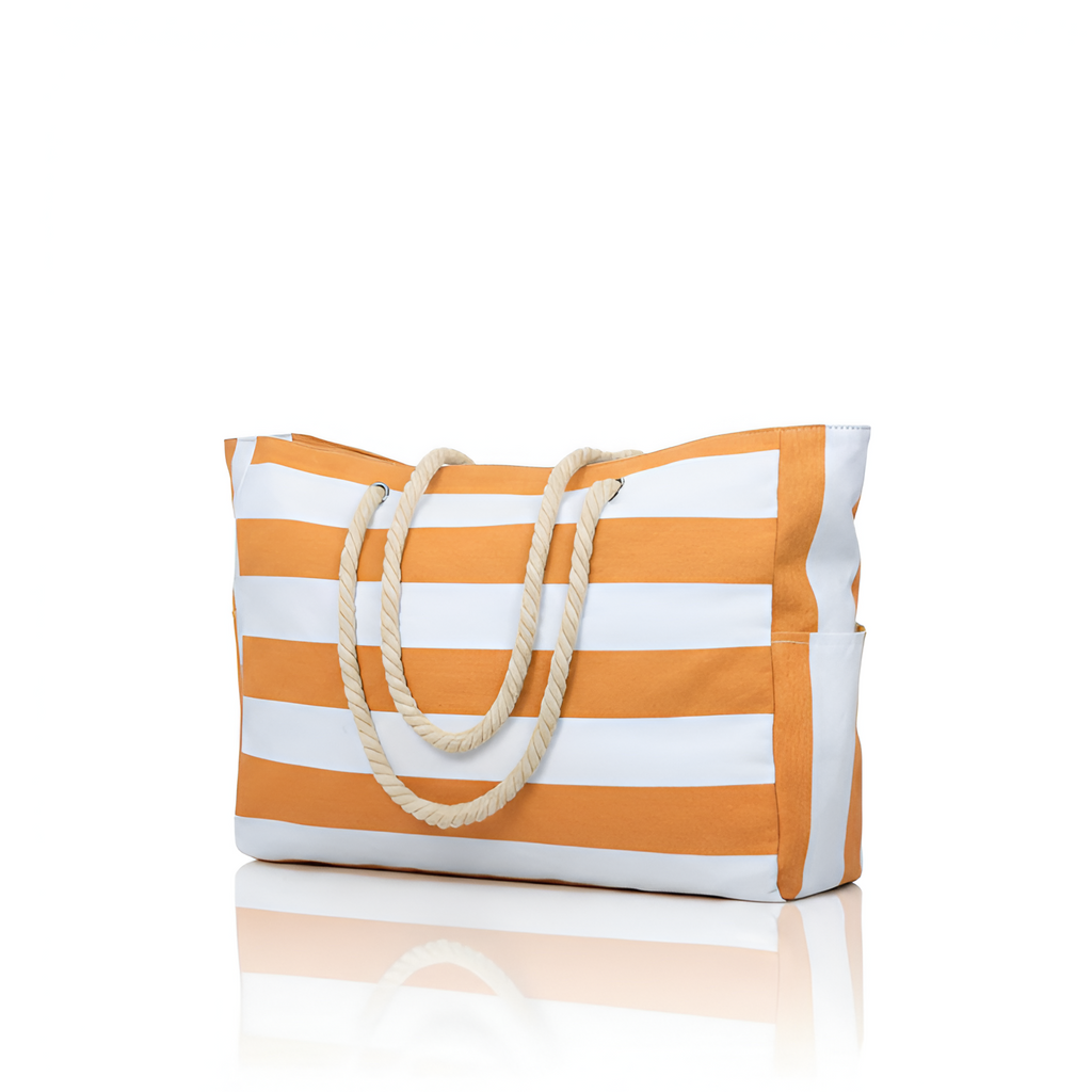 Bolsa de Lona a Rayas para Viaje y Playa - Amplia