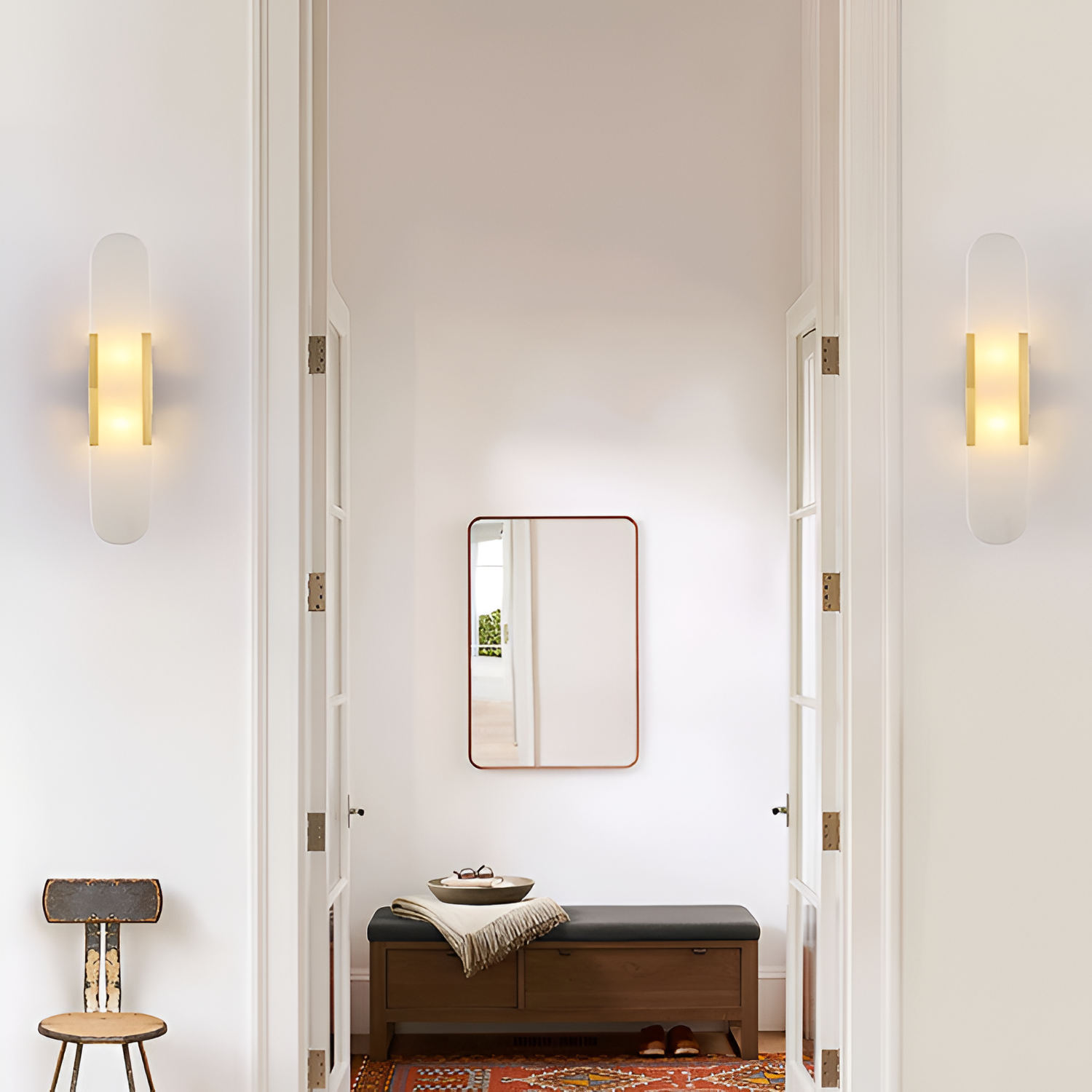 Aplique de Pared Alargado Minimalista - Alabastro