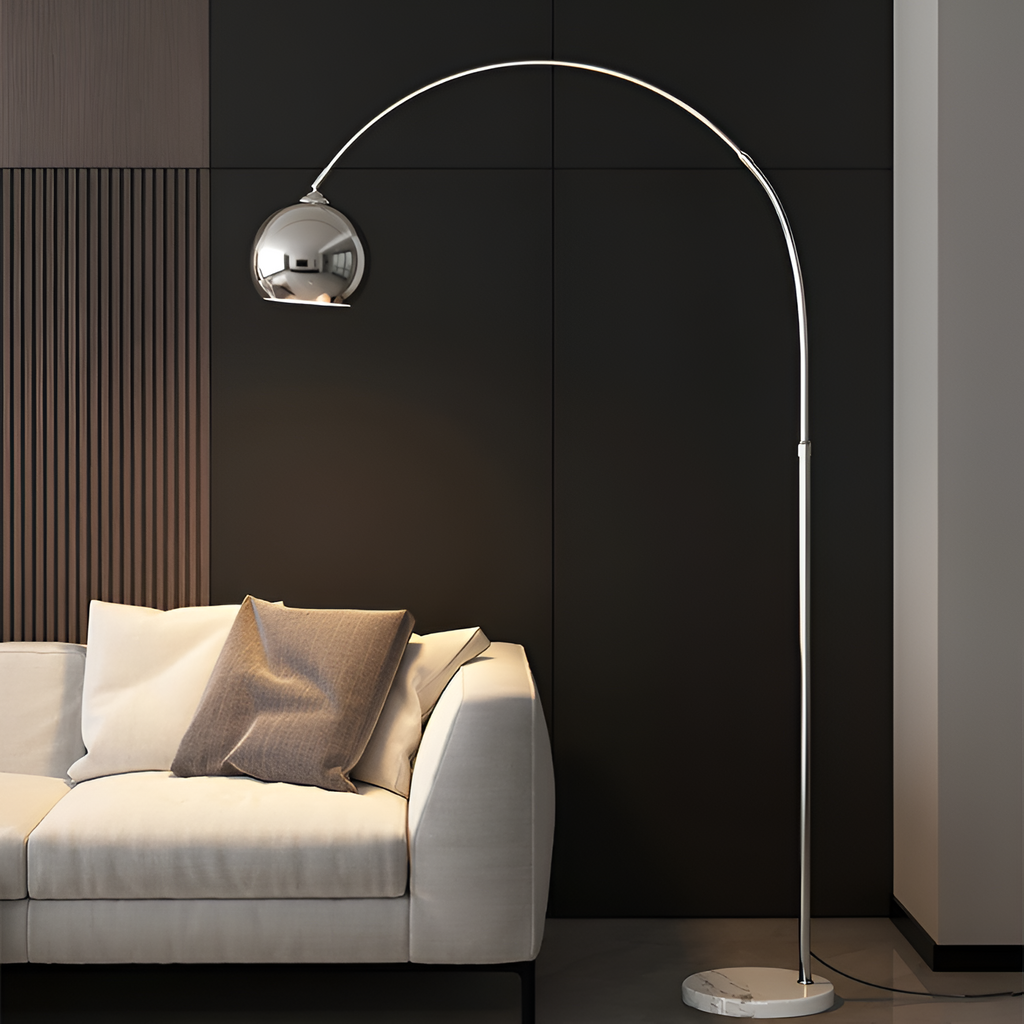 Lámpara de Pie de Arco Angulada Minimalista - Ajustable