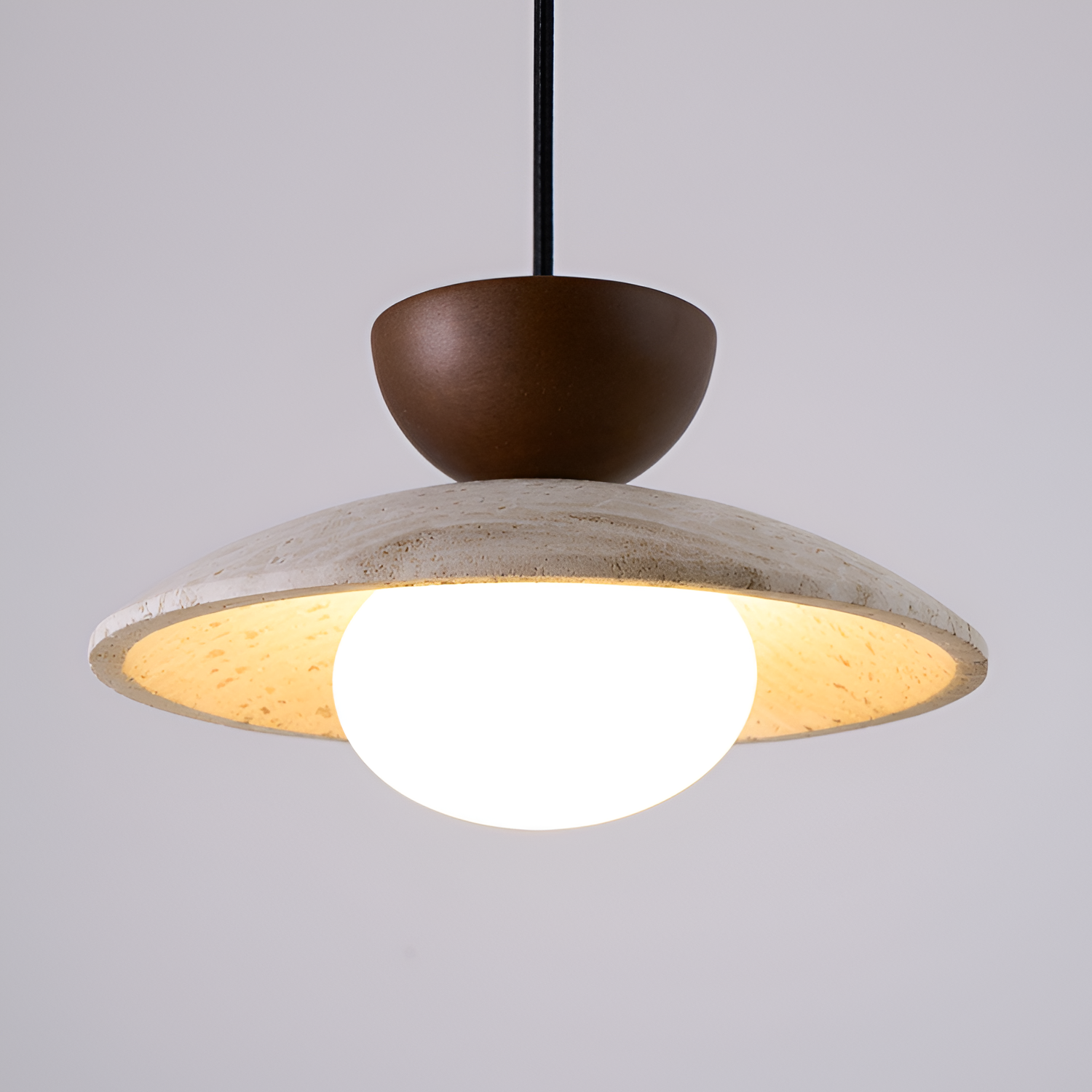 Lámpara Colgante de Travertino Minimalista - Geométrica