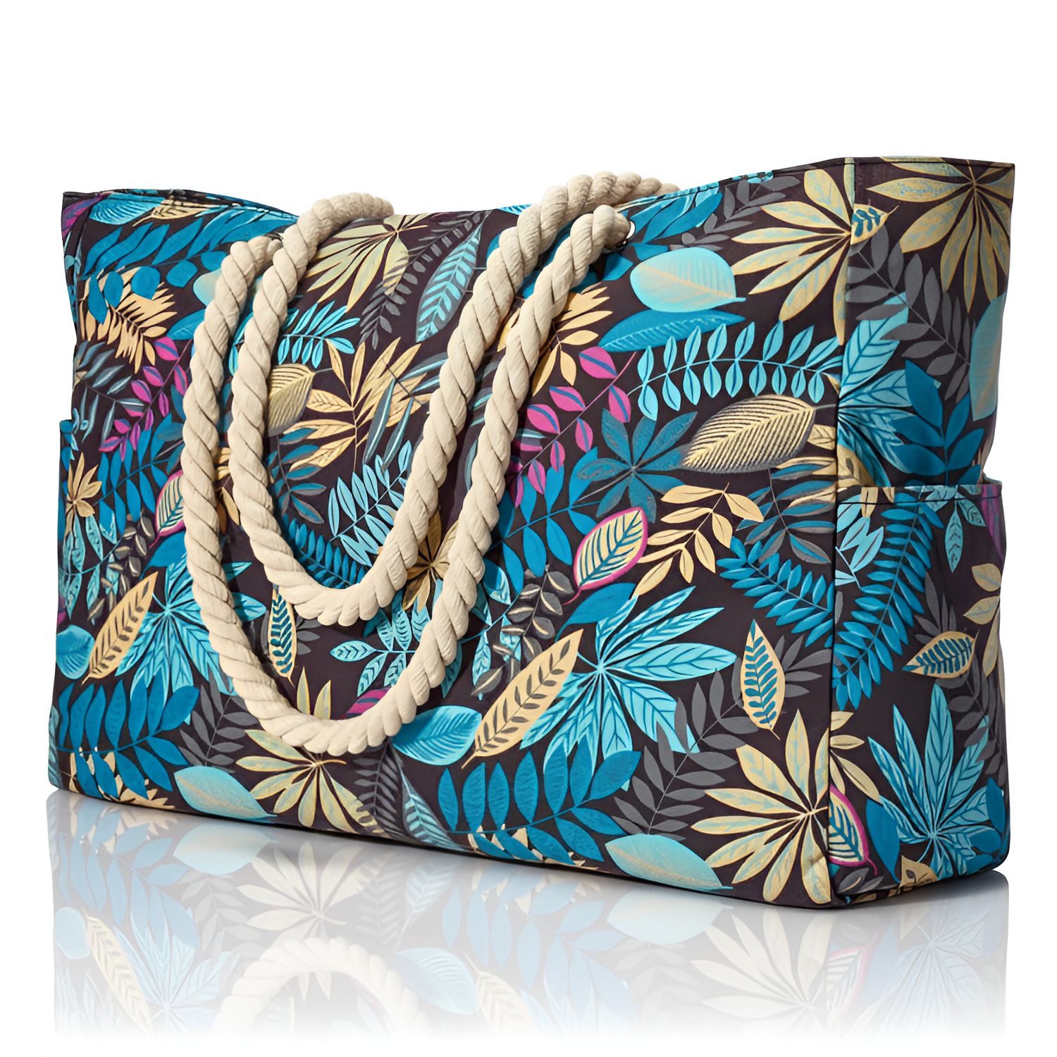 Bolsa de Lona a Rayas para Viaje y Playa - Amplia