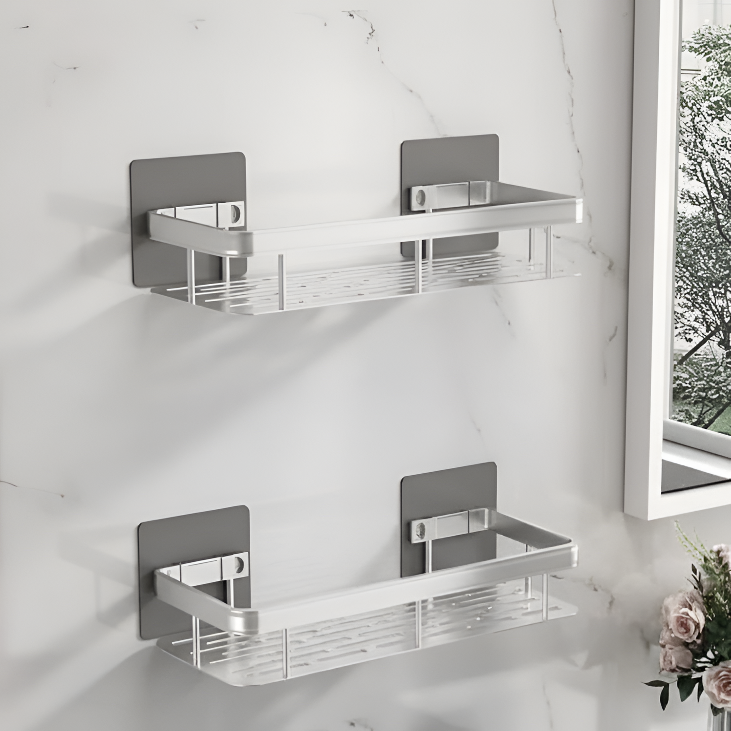 Caddy de Pared Adhesivo Minimalista - Ahorro de Espacio