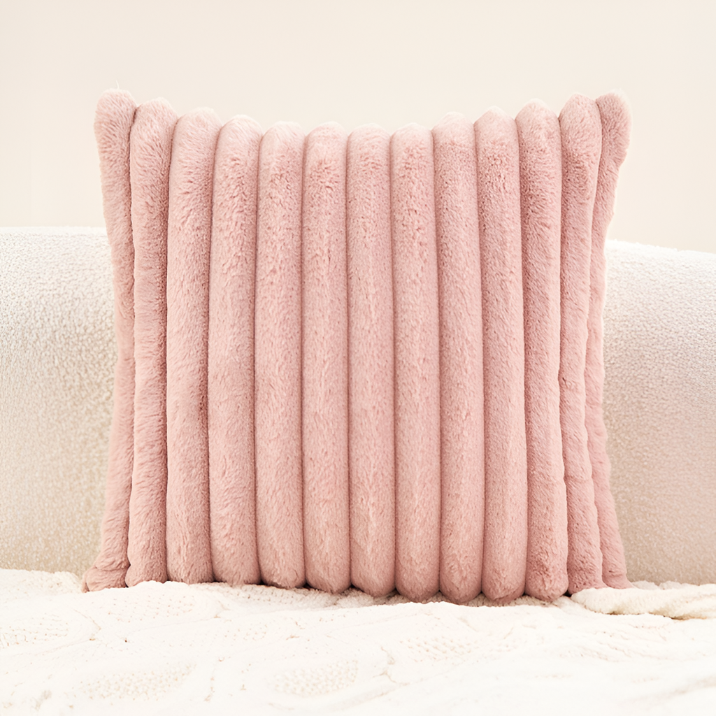 Cojín Decorativo con Relieve - Estilo Neutro Estriado