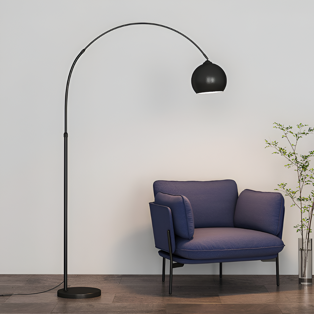 Lámpara de Pie de Arco Angulada Minimalista - Ajustable
