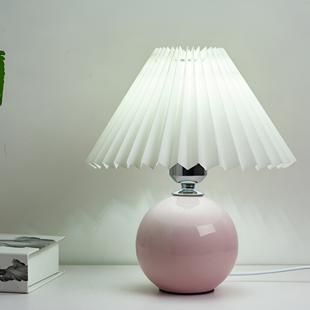 Lámpara Mesa Cerámica Minimalista - Plisada