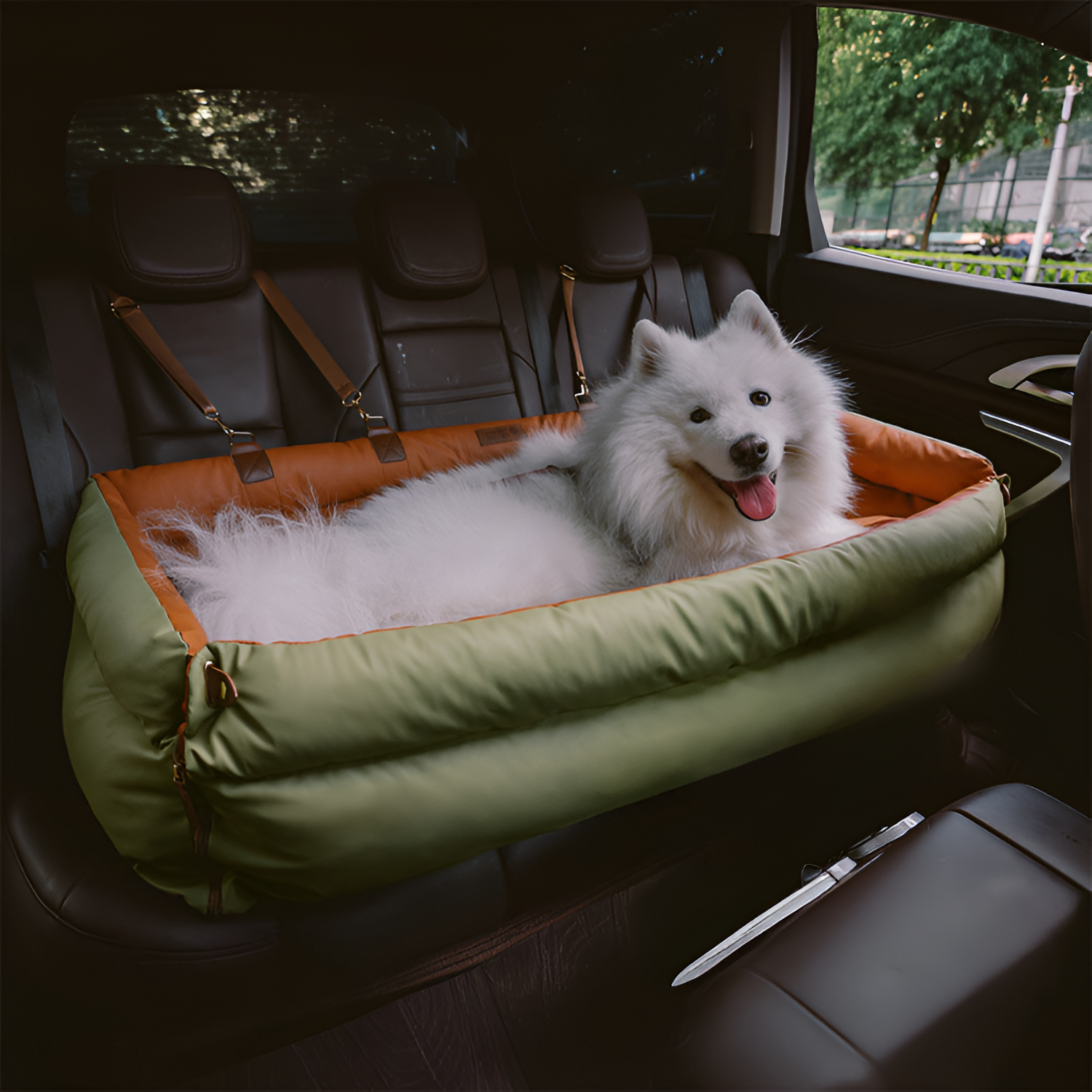 Cama Acolchada Ajustable de Coche para Perros - Solid Color