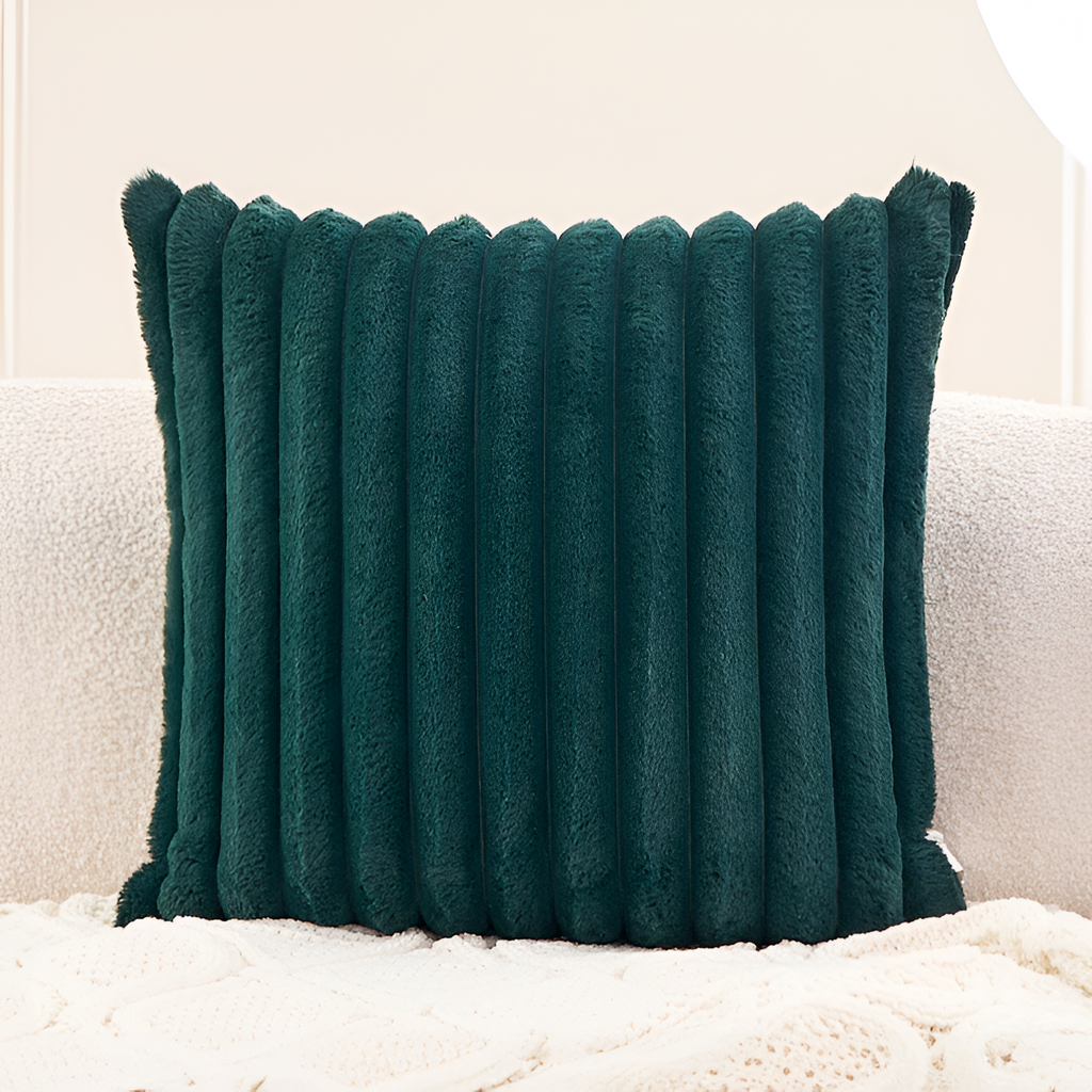 Cojín Decorativo con Relieve - Estilo Neutro Estriado