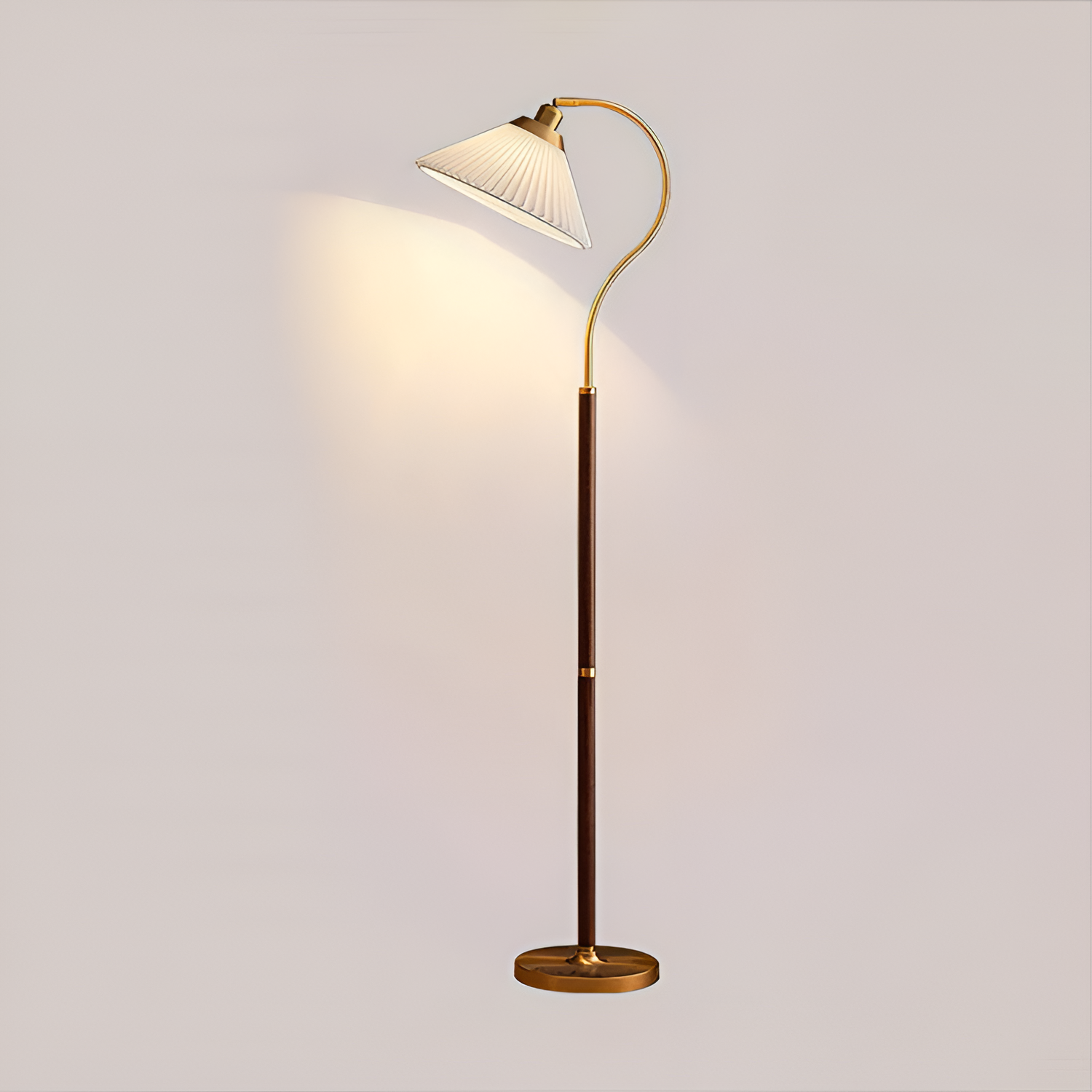 Lámpara de Pie Plisada Minimalista - Cuello de Ganso