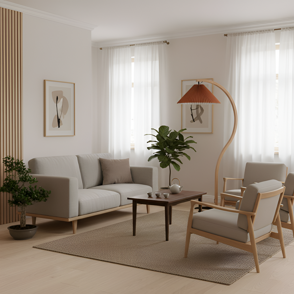 Lámpara de Pie de Arco Minimalista - Plisada