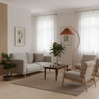 Lámpara de Pie de Arco Minimalista - Plisada