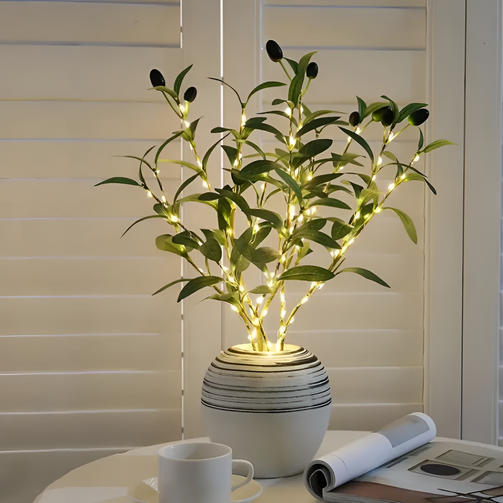Árbol de Olivo con Luces Minimalista - A Batería