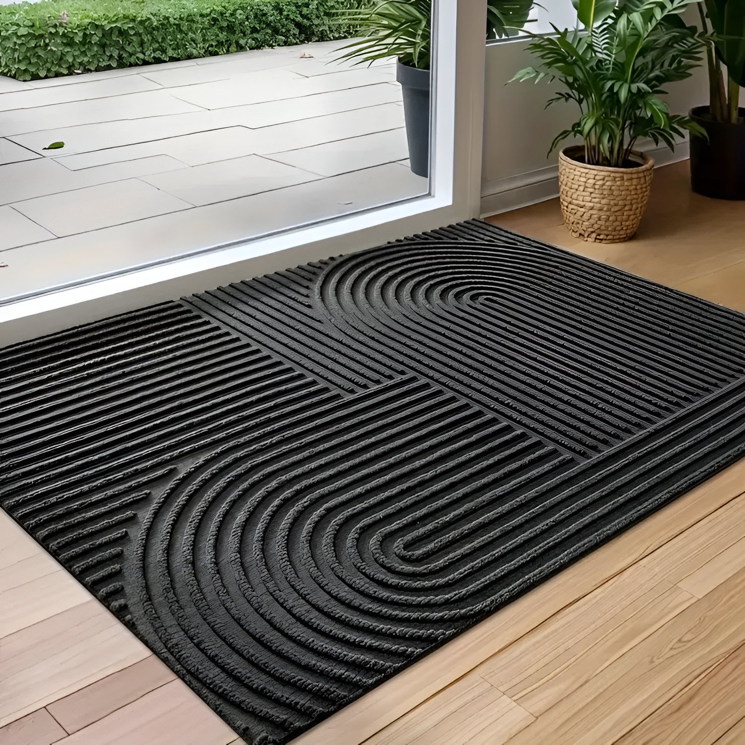 Alfombra de Entrada con Textura Geométrica - Diseño Moderno