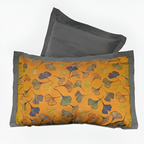 Fundas de Almohada con Hojas de Ginkgo – Fundas Bordadas de Algodón