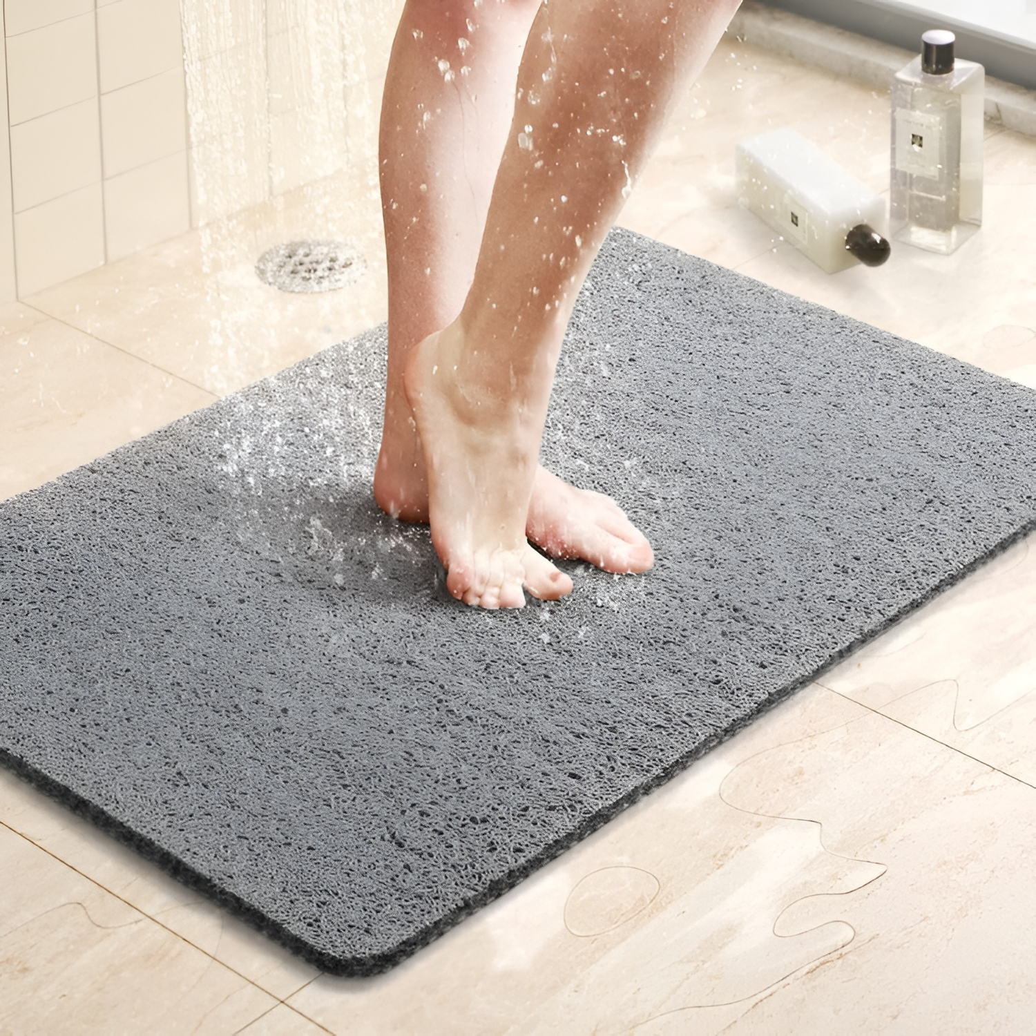 Tapete de Baño Antideslizante - Gris Texturizado