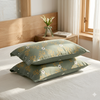 Funda de Almohada de Algodón Puro – Funda con Botones Decorativos