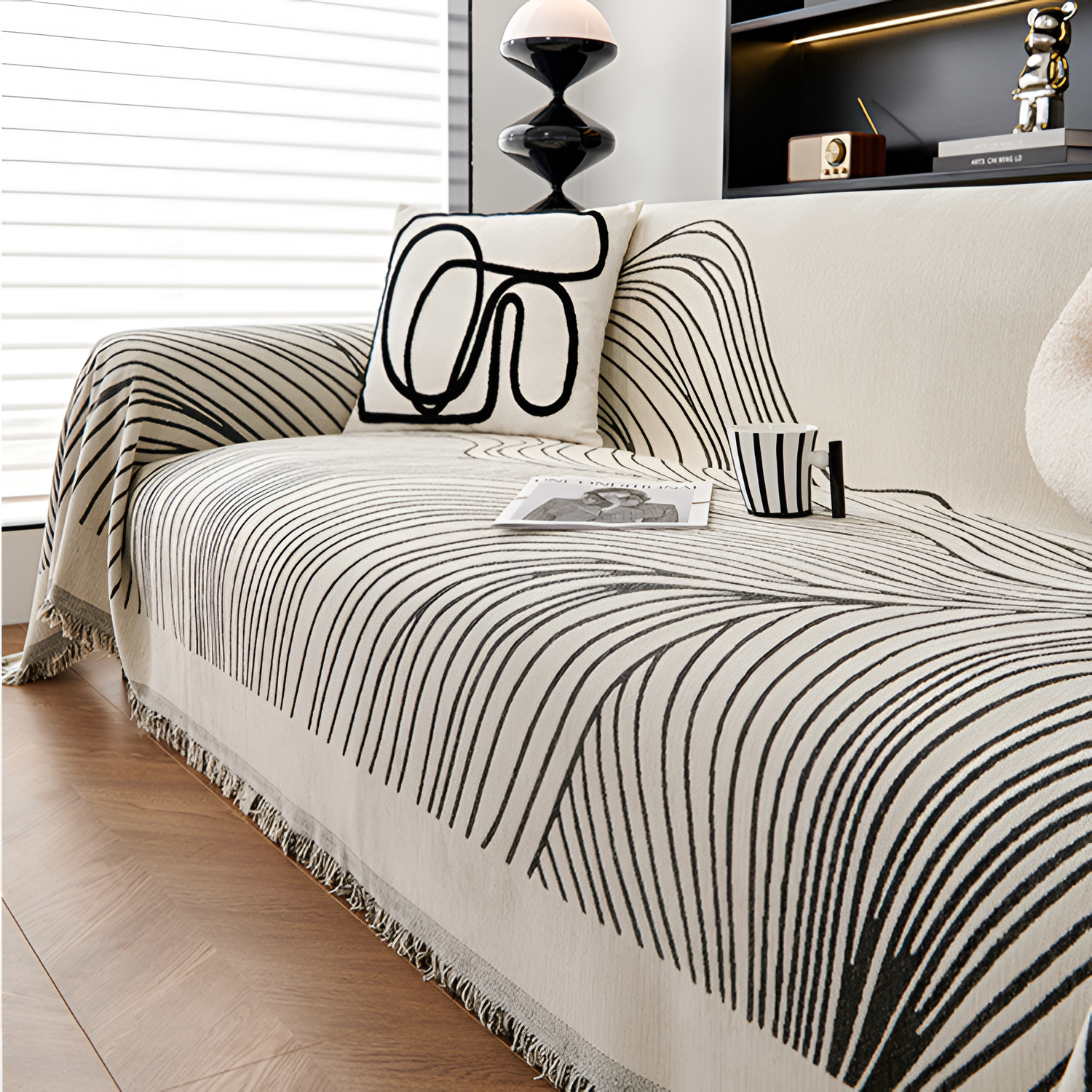 Manta Decorativa - Diseño Lineal Para Sofá