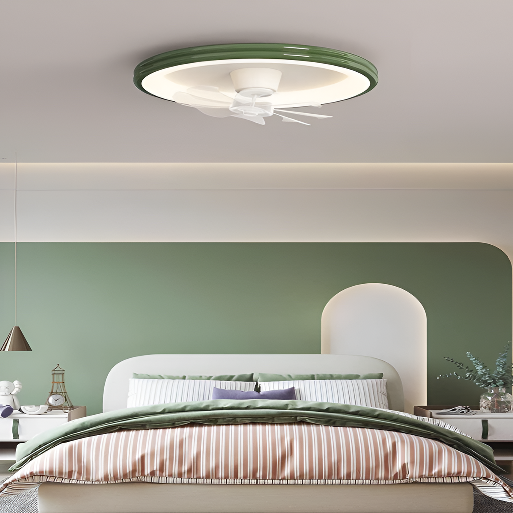 Lámpara Minimalista Con Ventilador De Techo Regulable - Montaje Empotrado
