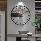 Reloj Pared Silueta Minimalista - Detalle Madera