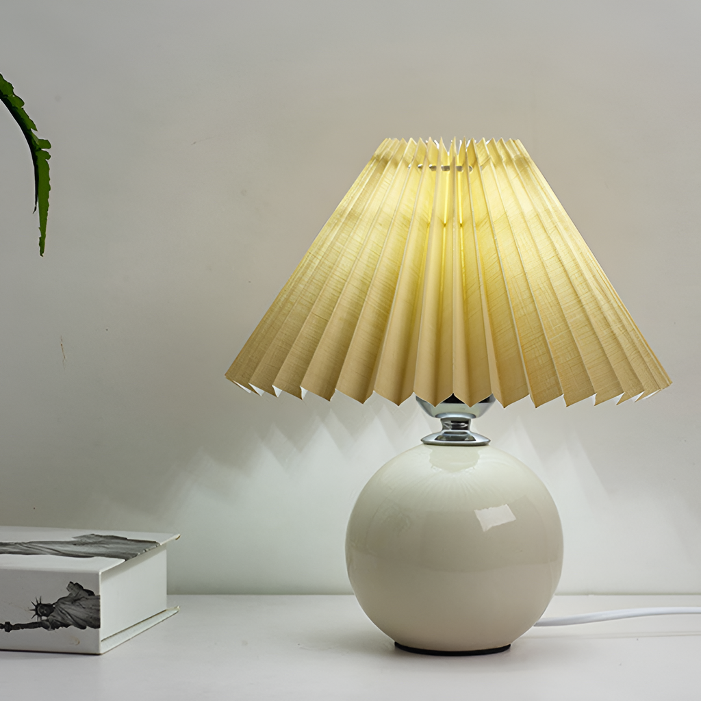 Lámpara Mesa Cerámica Minimalista - Plisada