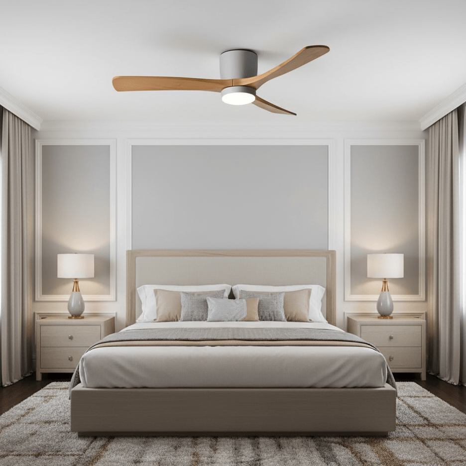 Ventilador De Techo Moderno De Madera - LED Integrado