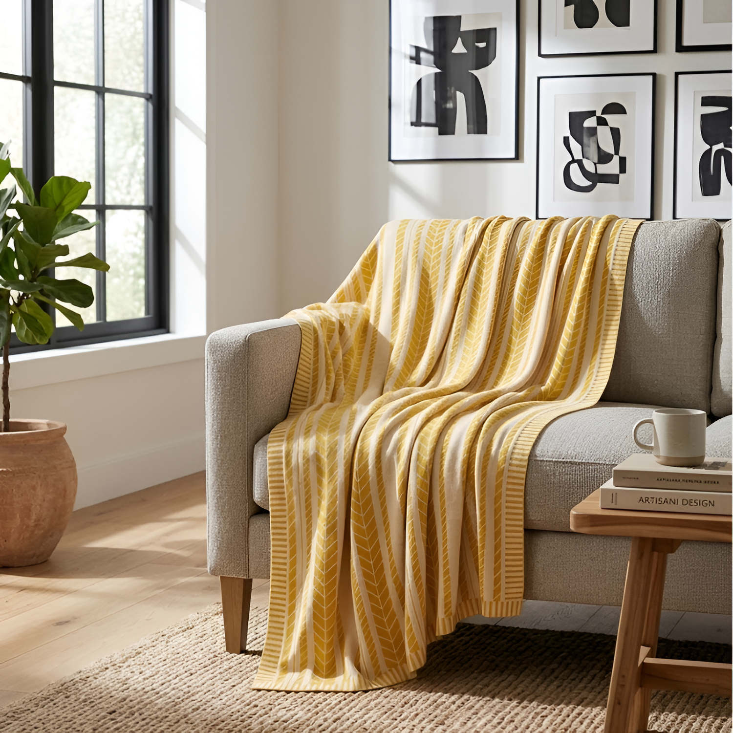 Manta Decorativa Sunleaf Stripe - Manta para arropar