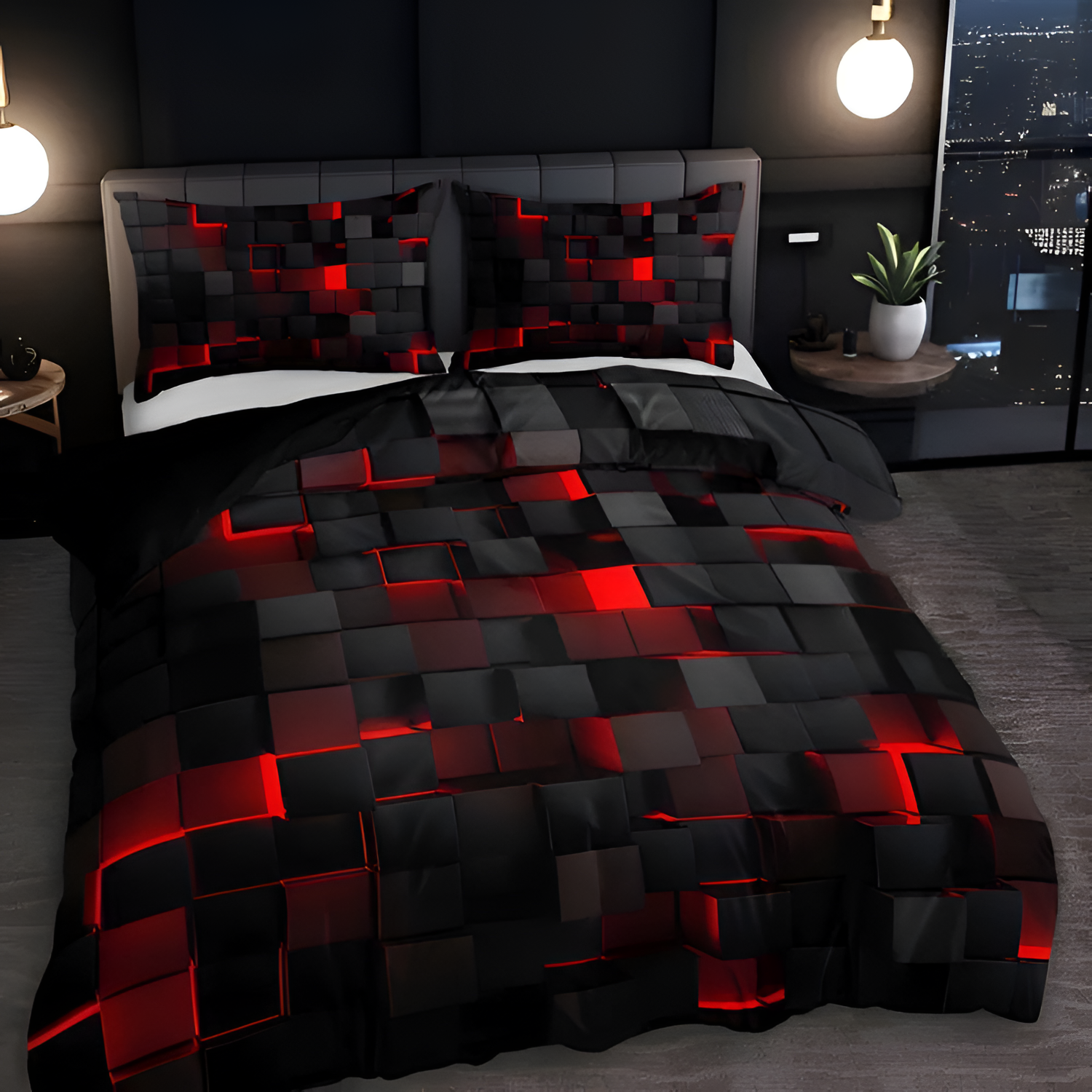 Juego de Cama Cubos 3D Geométricos - Funda Nórdica Moderna