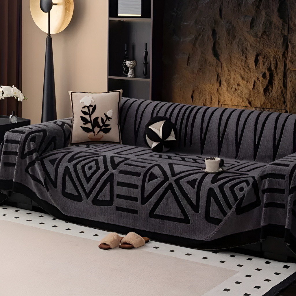 Funda de Sofá con Patrón Geométrico - Decoración de Salón