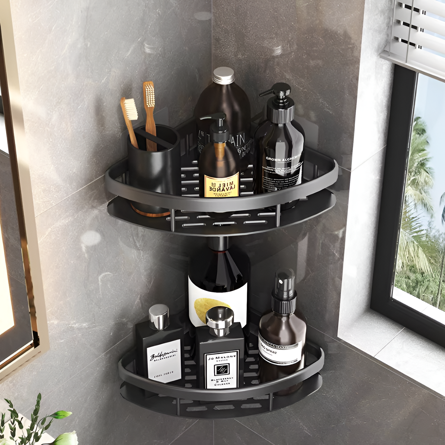 Organizador de Esquina - Estante de Pared Adhesivo