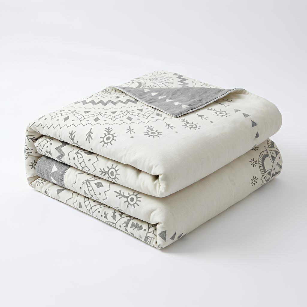 Manta Con Estampado Artístico Mandala | Algodón Reversible