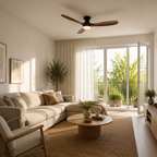 Ventilador de techo en tono madera con luz LED - Moderno