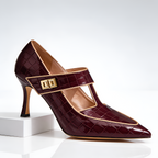 Zapatos De Salón De Mujer Con Punta Afilada Y Tacón Grueso - Para La Oficina