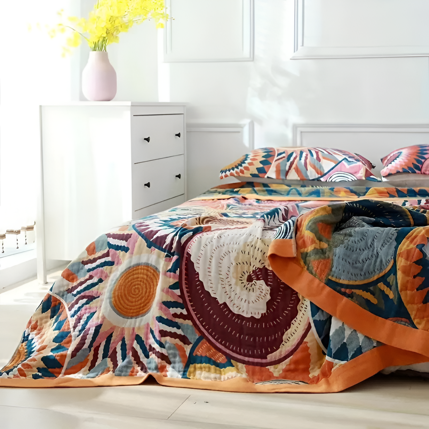 Manta de algodón estilo boho – Multicolor