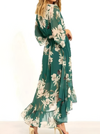 Vestido Floral Con Cuello En V Para Mujer - Fiesta De Jardín De Primavera