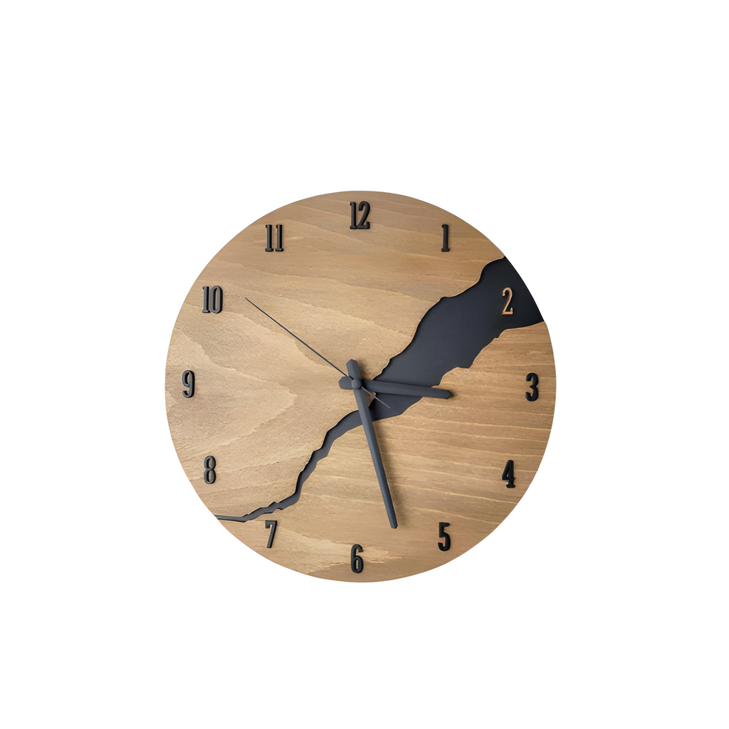 Reloj De Pared Rústico Y Minimalista - Diseño Abstracto