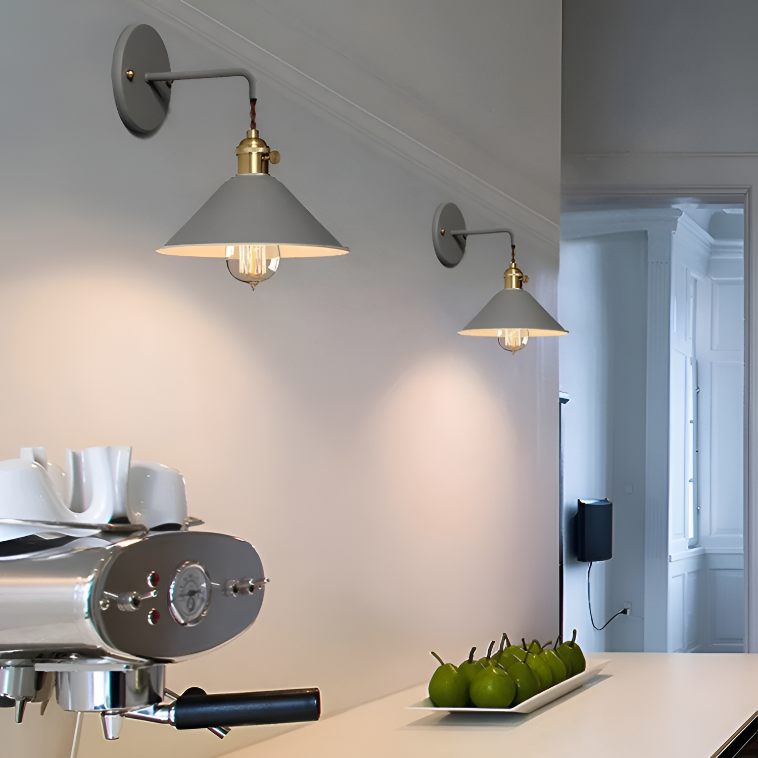 Aplique Pared Industrial Retro - Cable Trenzado
