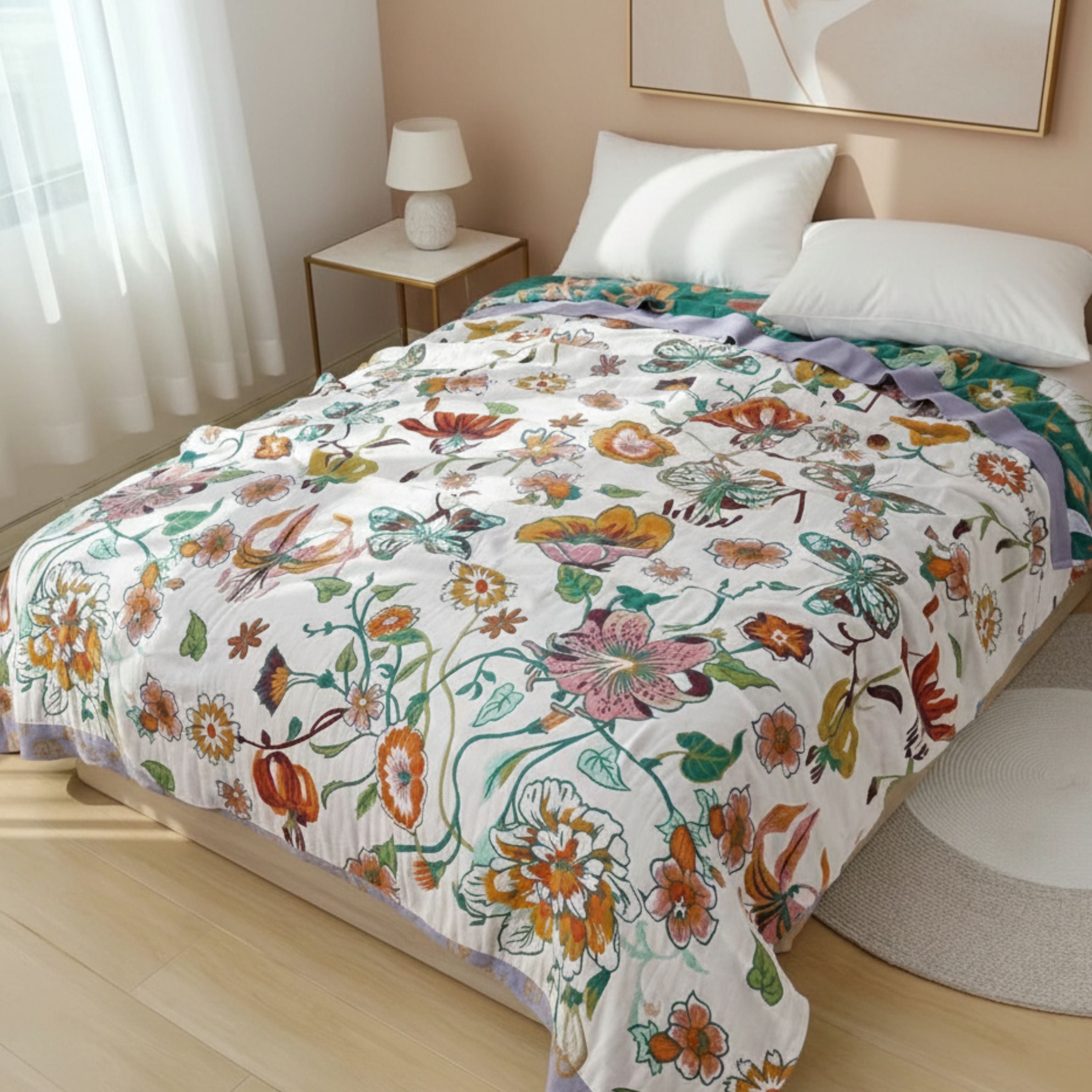 Manta Botanical Reverie - Algodón