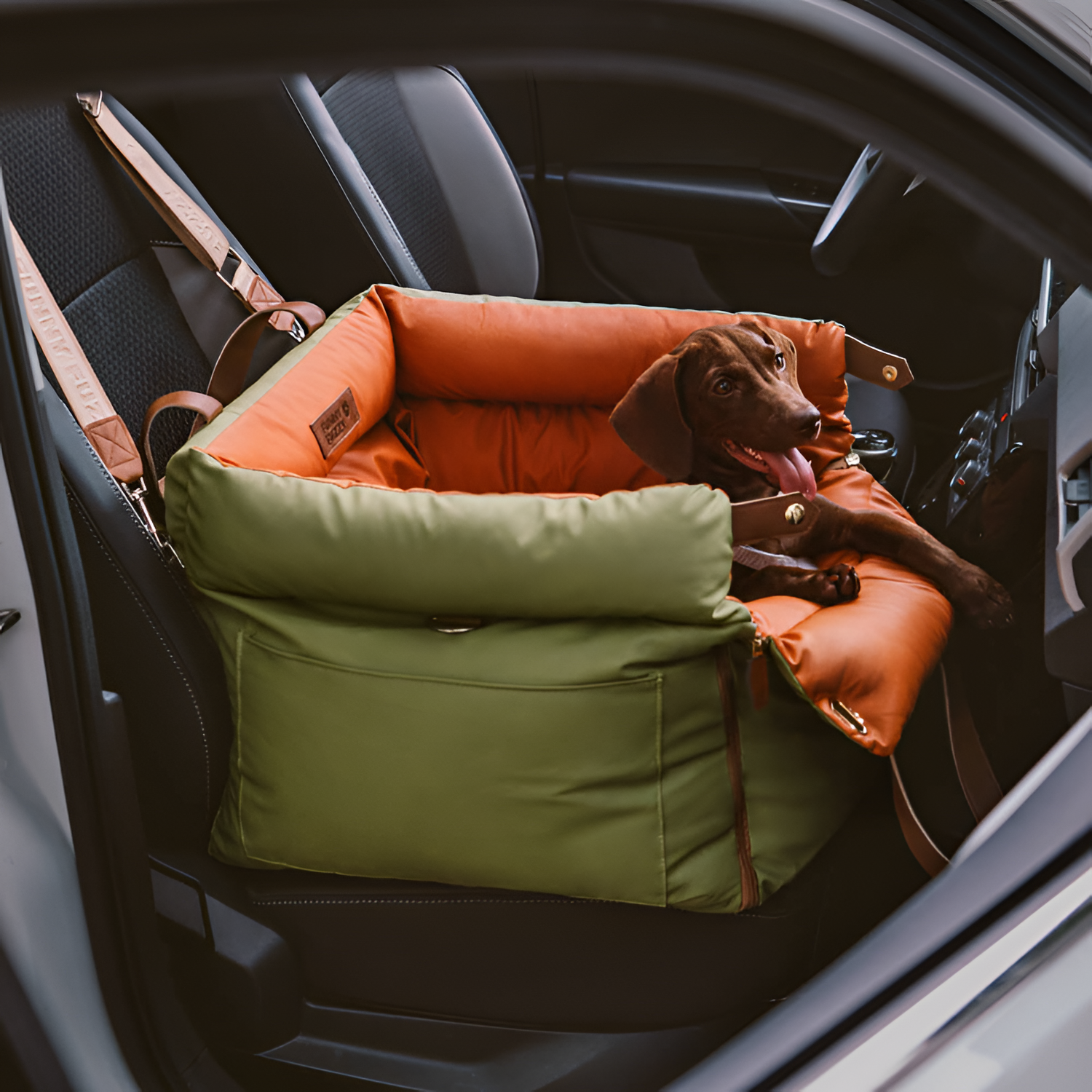 Cama Acolchada Ajustable de Coche para Perros - Solid Color