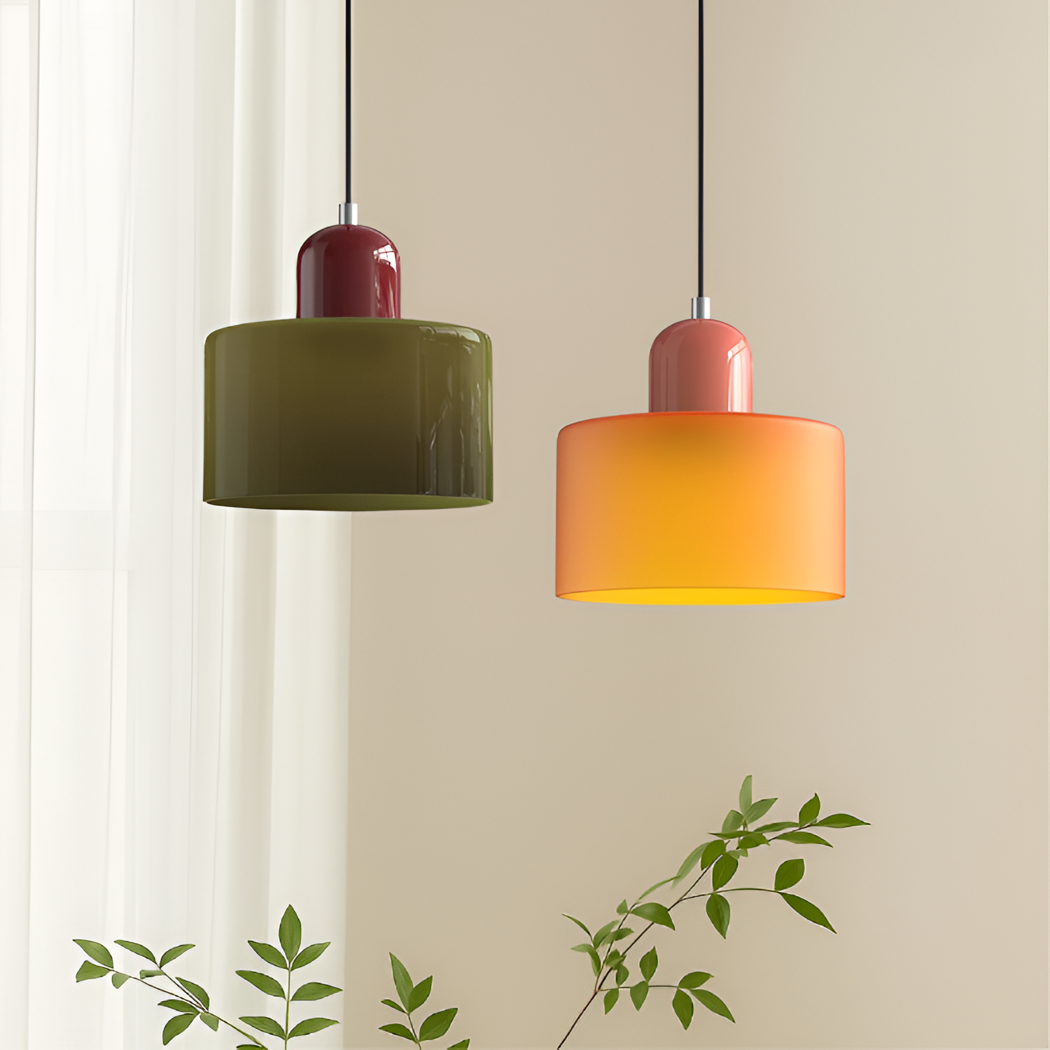 Lámpara Colgante Bicolor Moderna - Luz de Techo Minimalista