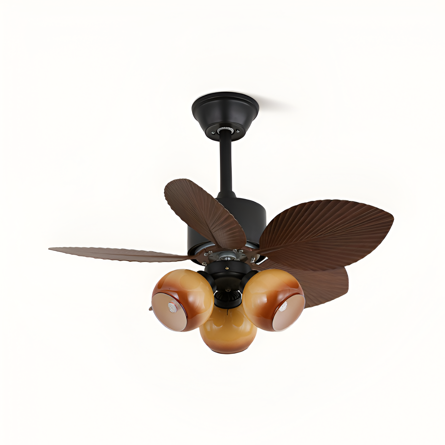 Ventilador de Techo con Hojas de Palma Tropical - Luz Integrada