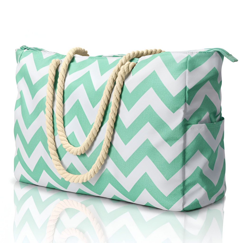 Bolsa de Lona a Rayas para Viaje y Playa - Amplia