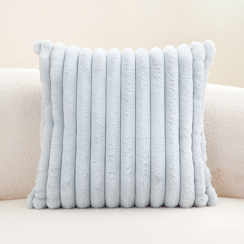 Cojín Decorativo con Relieve - Estilo Neutro Estriado
