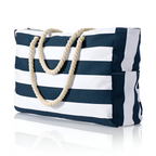 Bolsa de Lona a Rayas para Viaje y Playa - Amplia