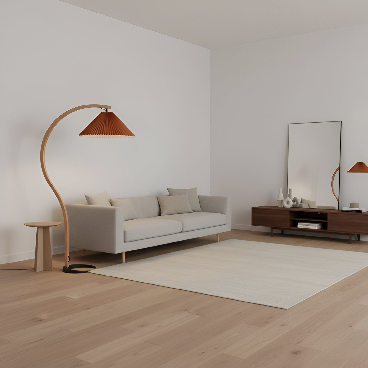 Lámpara de Pie de Arco Minimalista - Plisada
