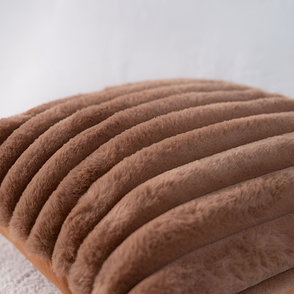 Cojín Decorativo con Relieve - Estilo Neutro Estriado