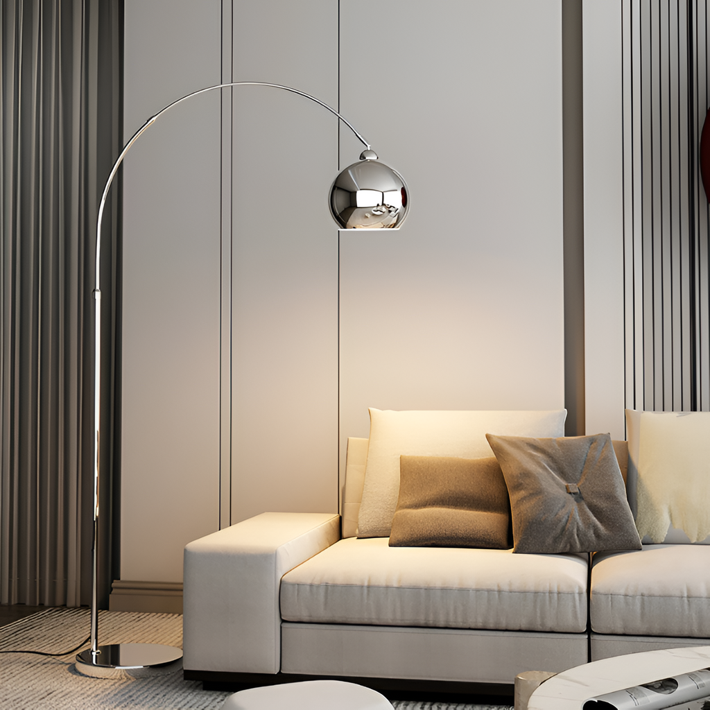 Lámpara de Pie de Arco Angulada Minimalista - Ajustable