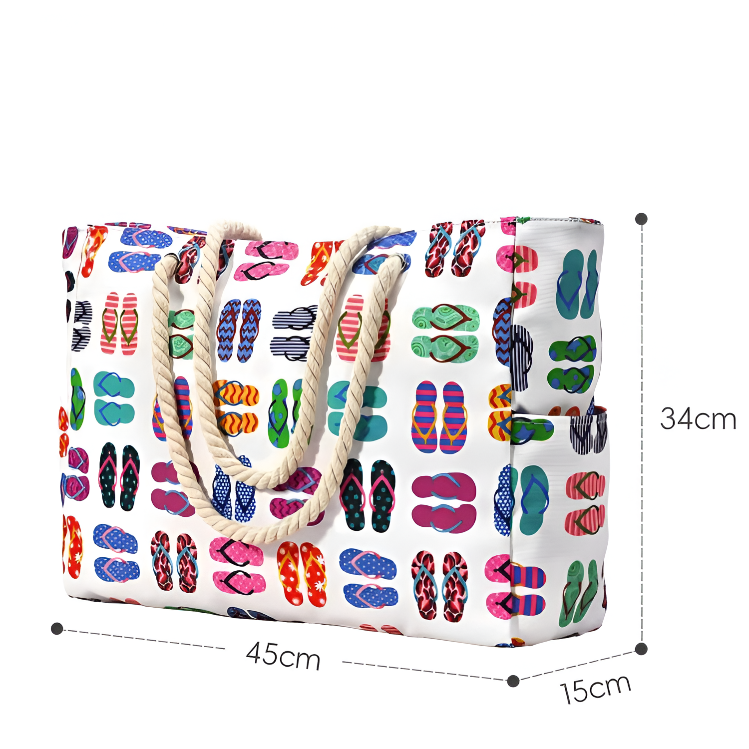 Bolsa de Lona a Rayas para Viaje y Playa - Amplia