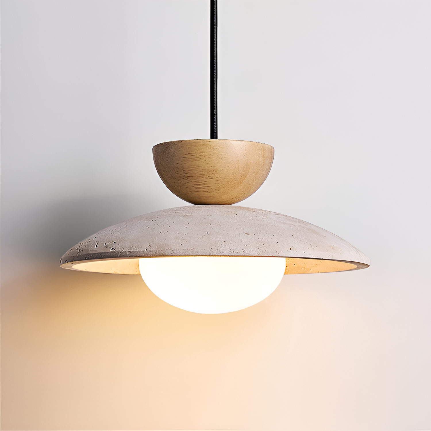 Lámpara Colgante de Travertino Minimalista - Geométrica