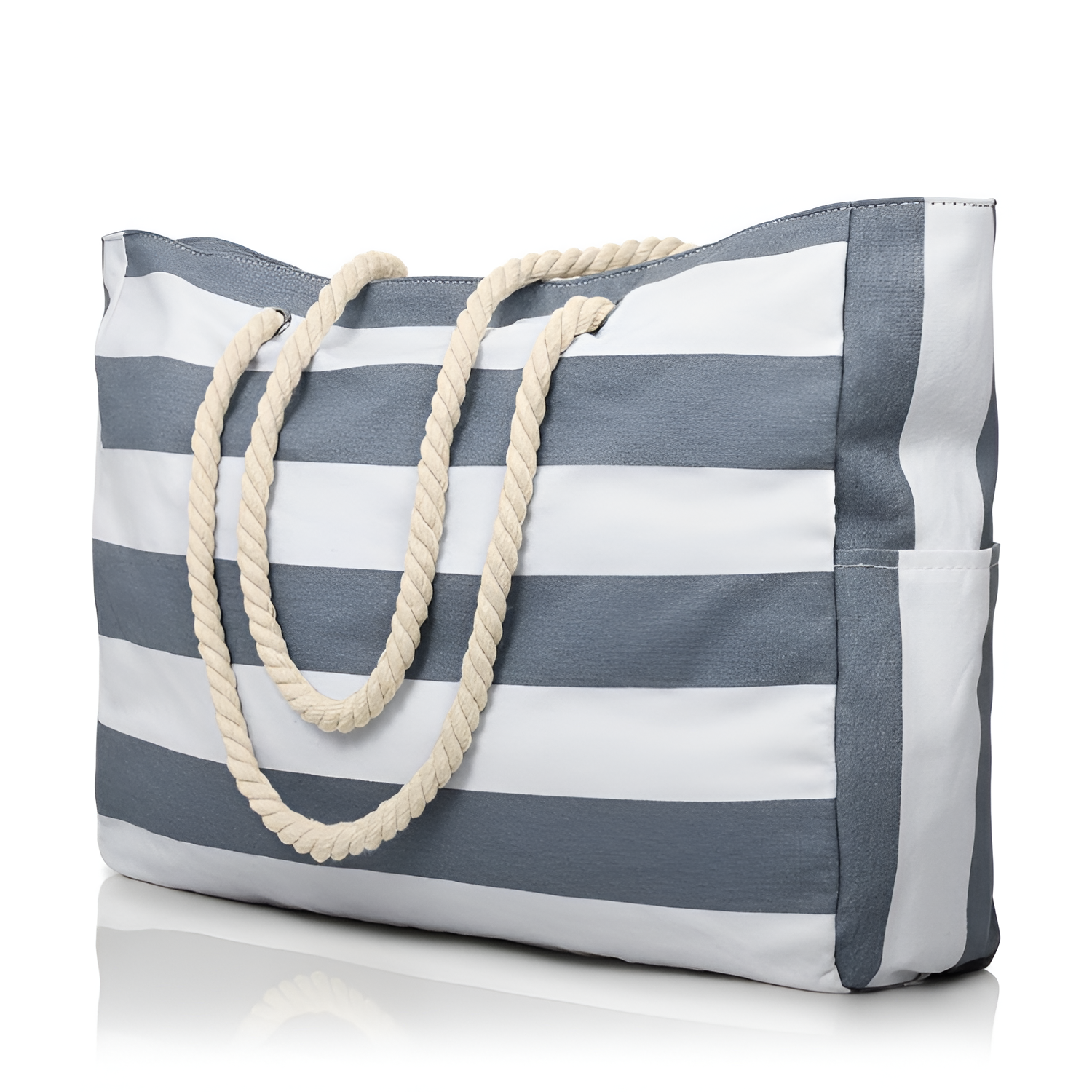 Bolsa de Lona a Rayas para Viaje y Playa - Amplia