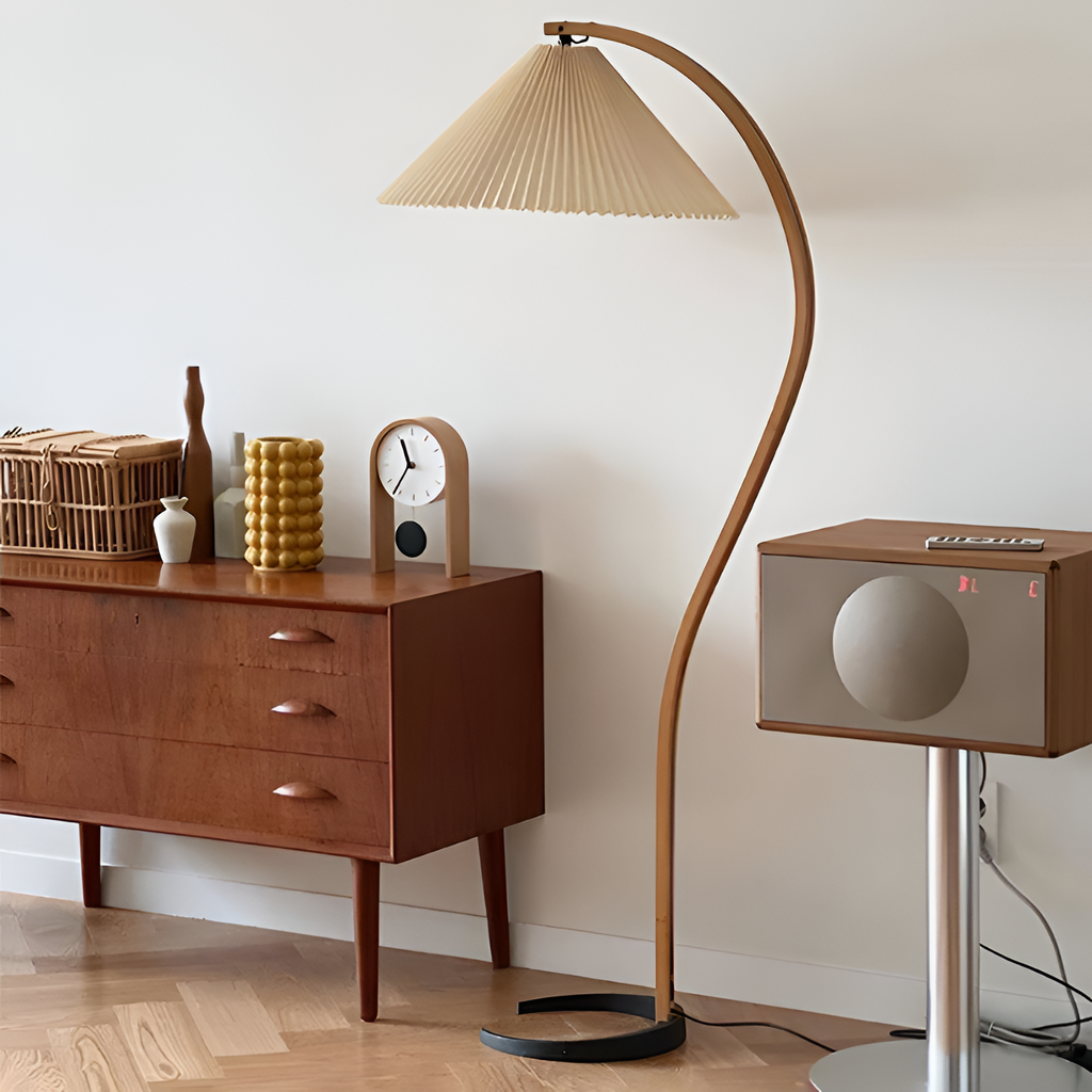 Lámpara de Pie de Arco Minimalista - Plisada